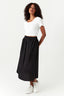 Black Poplin Midi Skirt
