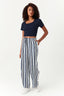 Blue Stripe Wide Leg Soft Trouser