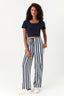 Blue Stripe Wide Leg Soft Trouser