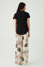 Stone Tropical Wide Leg Soft Trouser