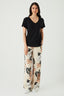 Stone Tropical Wide Leg Soft Trouser