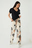 Stone Tropical Wide Leg Soft Trouser