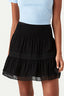 Black Crochet Shirred Mini Skirt