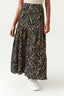Multi Printed Textured Tiered Maxi Skirt