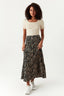 Multi Printed Textured Tiered Maxi Skirt