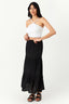 Black Crochet Trim Maxi Skirt - Select Fashion