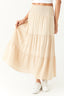 Stone Shirred Waist Crinkle Maxi Skirt - Select Fashion
