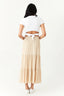 Stone Shirred Waist Crinkle Maxi Skirt - Select Fashion