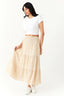 Stone Shirred Waist Crinkle Maxi Skirt - Select Fashion
