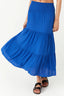 Blue Shirred Waist Crinkle Maxi Skirt - Select Fashion