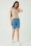 Neutral Crinkle Short Sleeve Top