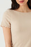 Neutral Crinkle Short Sleeve Top