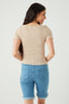 Neutral Crinkle Short Sleeve Top