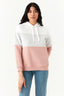 Nude Pink Panelled Colour Block Hoddie - Select Fashion