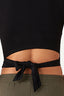 Black Plain Tie Back Crop Tee - Select Fashion