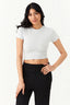 Light Grey Marl Plain Tie Back Crop Tee - Select Fashion