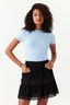Shell Blue Plain Tie Back Crop Tee