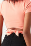 Spring Peach Plain Tie Back Crop Tee