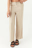 Stone Linen Drawstring Pull On Trouser - Select Fashion