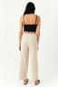 Stone Linen Drawstring Pull On Trouser - Select Fashion