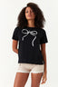 Black 3D Bow Front Tee