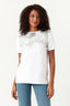 Optic White Foil Flower Silhouette Tee