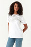 Optic White Foil Flower Silhouette Tee
