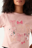 Nude Pink Bow Front Fitted Tee