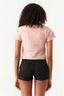 Nude Pink Bow Front Fitted Tee