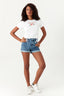 Optic White Berry Lattice Front Tee