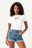 Optic White Berry Lattice Front Tee