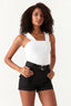 Optic White Frill Strap Sleeveless Bodysuit