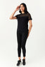 Black Diamante Mesh Panel Tee - Select Fashion