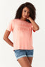 Spring Peach Champs Elysée Embroidered Tee