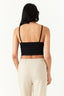 Black Lace Trim Diamond Halter - Select Fashion