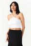 Optic White Lace Trim Diamond Halter - Select Fashion