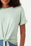 Spring Sage Tie Front Oversized Tee