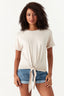 Stone Tie Front Oversized Tee