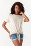 Stone Tie Front Oversized Tee
