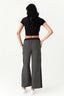 Black Panel Detail Pull On Trouser - Select Fashion