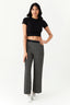 Black Panel Detail Pull On Trouser - Select Fashion