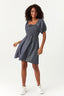 Blue Chambray Puff Sleeve Tea Dress