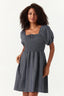 Blue Chambray Puff Sleeve Tea Dress