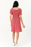 Red Ditsy Puff Sleeve Tea Dress - Select Fashion