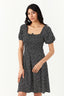 Mono Disty Puff Sleeve Dress - Select Fashion