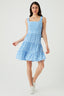 Blue Binding Detail Sleeveless Tea Dress