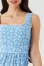 Blue Binding Detail Sleeveless Tea Dress