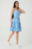 Blue Binding Detail Sleeveless Tea Dress