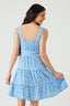 Blue Binding Detail Sleeveless Tea Dress