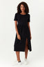 Black Side Split T-Shirt Dress - Select Fashion